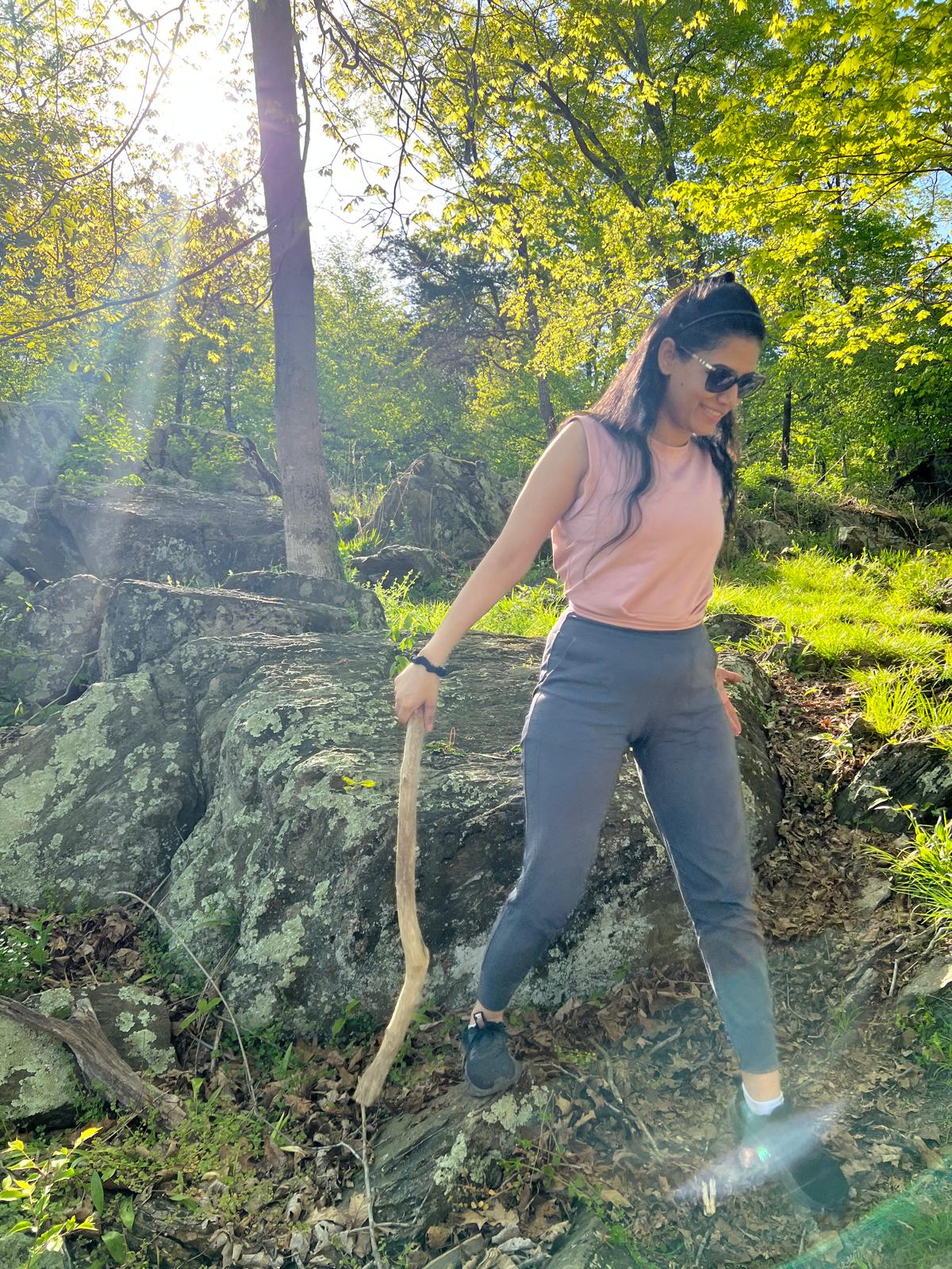 Saliha on a trail